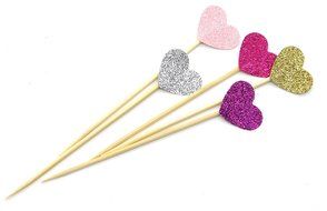 PuTwo 20 Counts Wedding Cake Decorating Frozen Cupcake Toppers Toothpicks, Sliver/Blue/Snow N84
