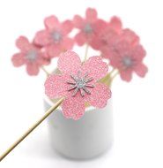 PuTwo 20 Counts Wedding Cake Decorating Frozen Cupcake Toppers Toothpicks, Sliver/Blue/Snow N88