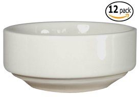 ITI Ceramic Stackable Baking Ramekins / Condiment Sauce Cups with Pan Scraper, 3.5 Ounce (6-Pack, Pure White) N3