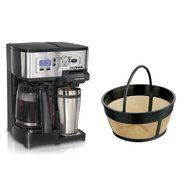 Hamilton Beach FlexBrew 49983A Single Serve / Full Pot Coffee Maker and Hamilton Beach 80675 Permanent Gold Tone...