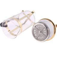 uxcell Glass Coffee Tea Maker Plunger French Press Pot Teapot 600ml Gold Tone N2