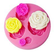 FOUR-C Fondant Decorating Mould 3d Rose Cake Decorating Supplies Color Pink N3