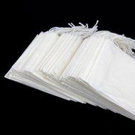 Ewandastore 200 Pcs Disposable String Drawstring Empty Heat Seal Filter Paper Tea Bags White 4.7x6.3inch N2