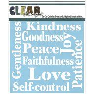 Clear Scraps CSSM6-FRUIT Translucent Plastic Film Stencil, Fruit of The Spirit, 6-Inch x 6-Inch