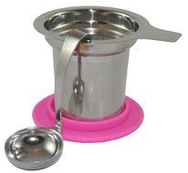 Bellford Home Loose Leaf Stainless Steel, Steep-In-Cup Tea Infuser with Tea Spoon (Black) N3