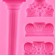 Mujiang Castle Pillar Silicone Cake Decorating Tools Clay Chocolate Candy Fondant Molds N6