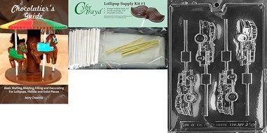 Cybrtrayd J053 Fire Truck Lolly Chocolate Candy Mold with Exclusive Cybrtrayd Copyrighted Chocolate Molding Instructions N8