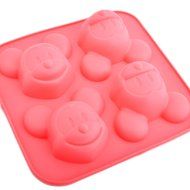 Silicone Cake Molds Mickey Mouse - 4 Holes Mickey Mouse Silicone Mold DIY Handcraft Soap Making Cake Cupcake Chocolate... N4