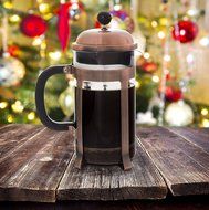 Copper French Coffee Press &amp; Tea Infuser Heat Toughened Glass Cafe Crush Club Avignon SS Plunger with Double Screens... N5
