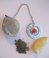 Best Tea Ball Infuser with Teapot Charm and Stainless Steel Disc &ndash; &ldquo;Tea Warms the Heart and Soul&rdquo; - Stainless... N2