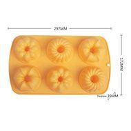 Silicone Baking Mold Jelly Cupcake Pudding Mold 6 Cavity
