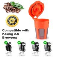 K Carafe Reusable Coffee Filter and Refillable K Cup by Breworo for Keurig 2.0 K250, K300, K350, K400, K450, K460... N5
