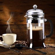 Cymas French Press Coffee Maker, 34oz 8 Cups Coffee Tea Press Pot with Stainless Steel N6