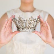 Crown Cake Topper, Silver Crown, Vintage Crown, Fiona, Wedding Cake Topper, Princess Cake, Crown Photo Prop, The... N2