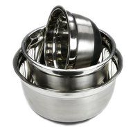 Chef Craft 42040 Nonskid Mixing Bowl Set, Silver