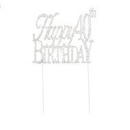 40 &amp; Fabulous Cake Topper for 40th Birthday Silver Metal Party Decoration Ideas (40 and Fabulous Silver) N11