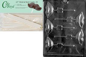 Cybrtrayd V038 Lips Lolly Chocolate Candy Mold with Exclusive Cybrtrayd Copyrighted Chocolate Molding Instructions N2
