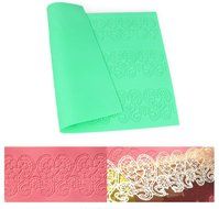 Lesirit Printing Pattern Silicone Fondant Cake Lace Embossed Mold Mat (Leaves) N2