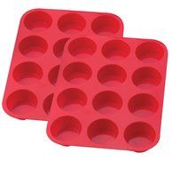 Sorbus 12 Cup Silicone Muffin &amp; Cupcake Baking Pans, Non-Stick, Easy To Clean, Oven/Microwave/Dishwasher/Freezer... N2