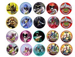 20 Power Rangers Dino Charge Edible Image Cookie or Cupcake Topppers (Wafer/Rice Paper)