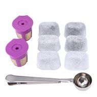 Umiwe Reusable K Cup Coffee Filter for Keurig 2.0 Brewer with Charcoal Water Filters and Coffee Scoop, Set of 9 N8