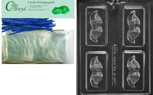 Cybrtrayd D113 Mustache Soap Bar Chocolate Candy Mold with Exclusive Cybrtrayd Copyrighted Chocolate Molding Instructions