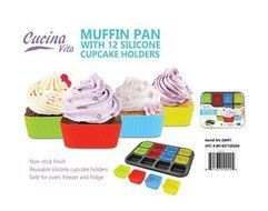 Muffin Pan with 12 Silicon Cupcake Holders