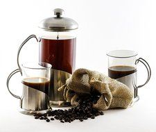 GSG French Coffee Press with Two Matching Cups | Glass & Stainless Steel | Best Coffee Tea & Espresso Maker N4