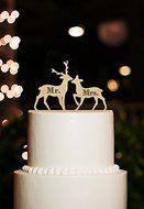 Wedding Cake Topper Engraved Mr Mrs Cake Topper Mr Mrs Wedding Cake Topper Deer Cake Topper Wooden Cake Topper...