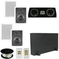 Theater Solutions 5.1 Home Theater 8" In Wall Speakers, Center, 8" Powered Sub and More TS80WC51SET1