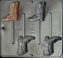 Cowboy Boot Lollipop Chocolate Candy Mold 3342