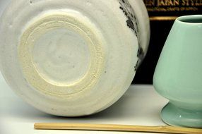 Japanese Mino Yaki ware Matcha Bowl And Tea Ceremony Set Green Tea 11 / 11 / 8.5cm (4.3 / 4.3 / 3.3inch)[7363]