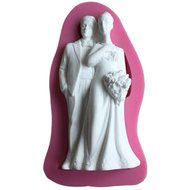 FLY 3D Bride and Bridegroom Shaped Fondant Cake Mold for Wedding Decoration,Pink N6