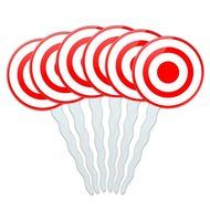 Set of 6 Cupcake Picks Toppers Decoration Guns Weapons Military - Handgun Weapon Black on White N5