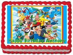 Pokemon Edible Frosting Sheet Cake Topper - 1/4 Sheet