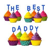The Best Daddy Cupcake Topper Party Favors Birthday Anniversary Fathers day Solid purple N15