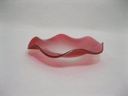 Variation Color Small 3.25" Replacement Wave Saucer Glass Dish for Electric Oil Burner (red matte)