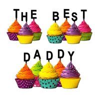 The Best Daddy Cupcake Topper Party Favors Birthday Anniversary Fathers day Solid purple N17