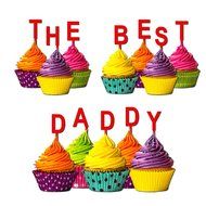 The Best Daddy Cupcake Topper Party Favors Birthday Anniversary Fathers day Solid purple N18