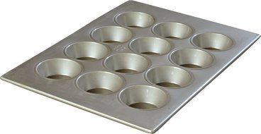 Carlisle 601834 Steeluminum 12 Cup Large Cup Cupcake Pan, 17.75" Length x 12.87" Width, 4-oz. Capacity (Case of 6) N3
