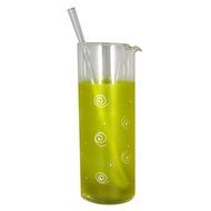 Golden Hill Studio Martini Pitcher Hand Painted in the USA by American Artists-Frosted Curl Dot Yellow Collection N2