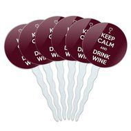 Set of 6 Cupcake Picks Toppers Decoration Keep Calm and A-H - Fish On Bass Fishing - Keep Calm and N23