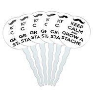 Set of 6 Cupcake Picks Toppers Decoration Keep Calm and A-H - Fish On Bass Fishing - Keep Calm and N24