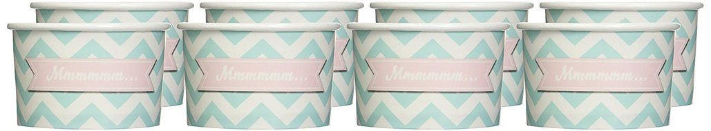 Ginger Ray Chevron Divine Treat/Ice Cream Party Tub Bowls, Mixed