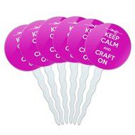 Set of 6 Cupcake Picks Toppers Decoration Keep Calm and A-H - Fish On Bass Fishing - Keep Calm and N25