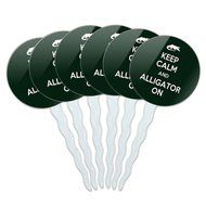 Set of 6 Cupcake Picks Toppers Decoration Keep Calm and A-H - Fish On Bass Fishing - Keep Calm and N26