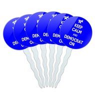 Set of 6 Cupcake Picks Toppers Decoration Keep Calm and A-H - Fish On Bass Fishing - Keep Calm and N29