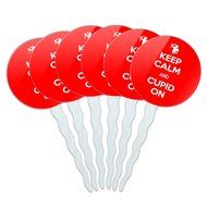 Set of 6 Cupcake Picks Toppers Decoration Keep Calm and A-H - Fish On Bass Fishing - Keep Calm and N31