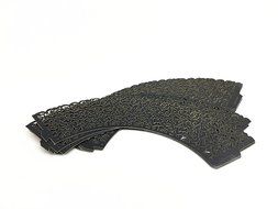Yansanido 24 set ivory Filigree Artistic Bake Little Vine Lace Laser Cut Cupcake Wrapper Cup Muffin Case Trays... N17