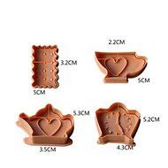 Sher 4PCS Teapot&amp;Clock Pattern Cake and Cookie Cutter Mold